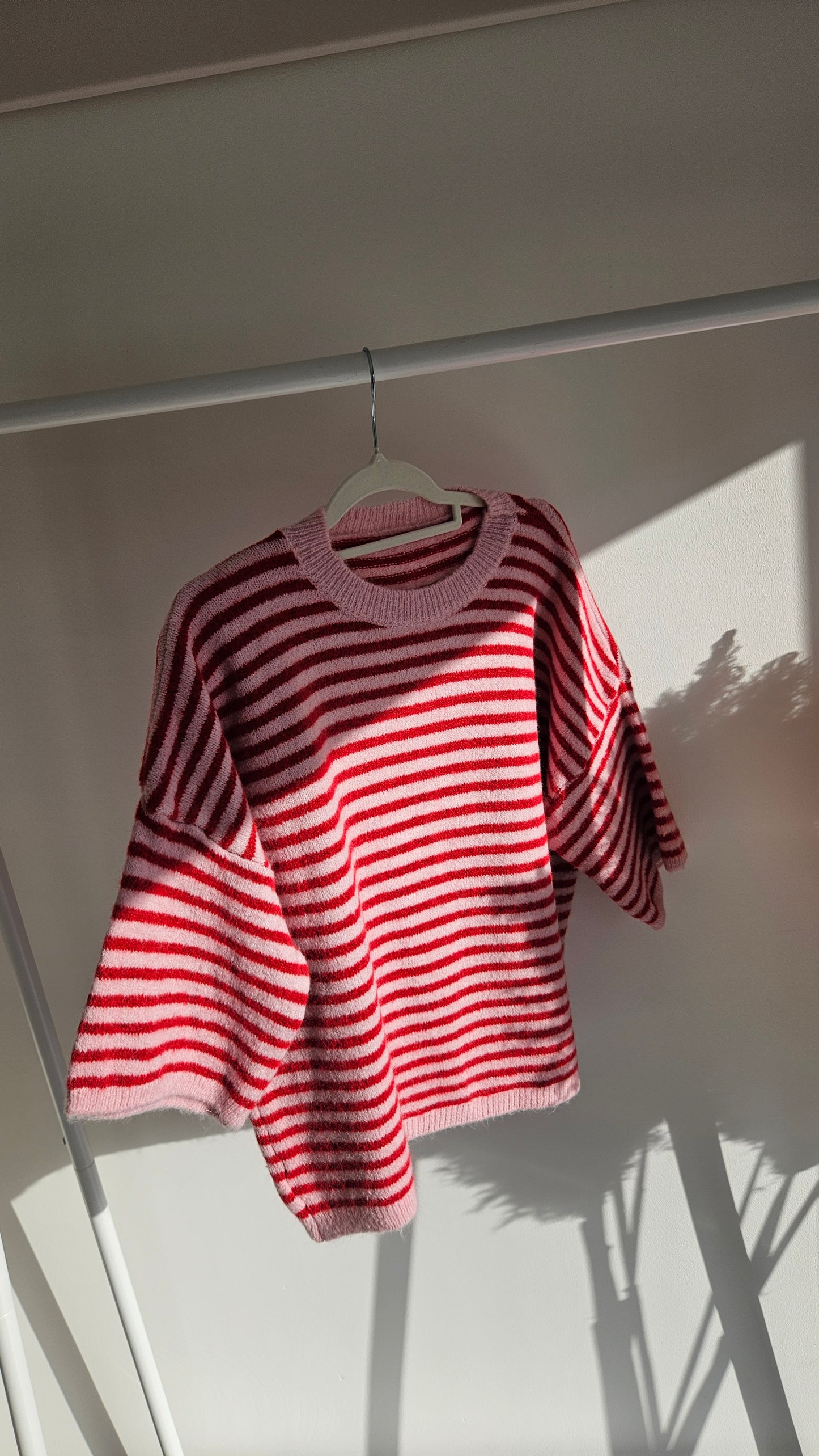 Strickshirt Alva - rosa/rot gestreift