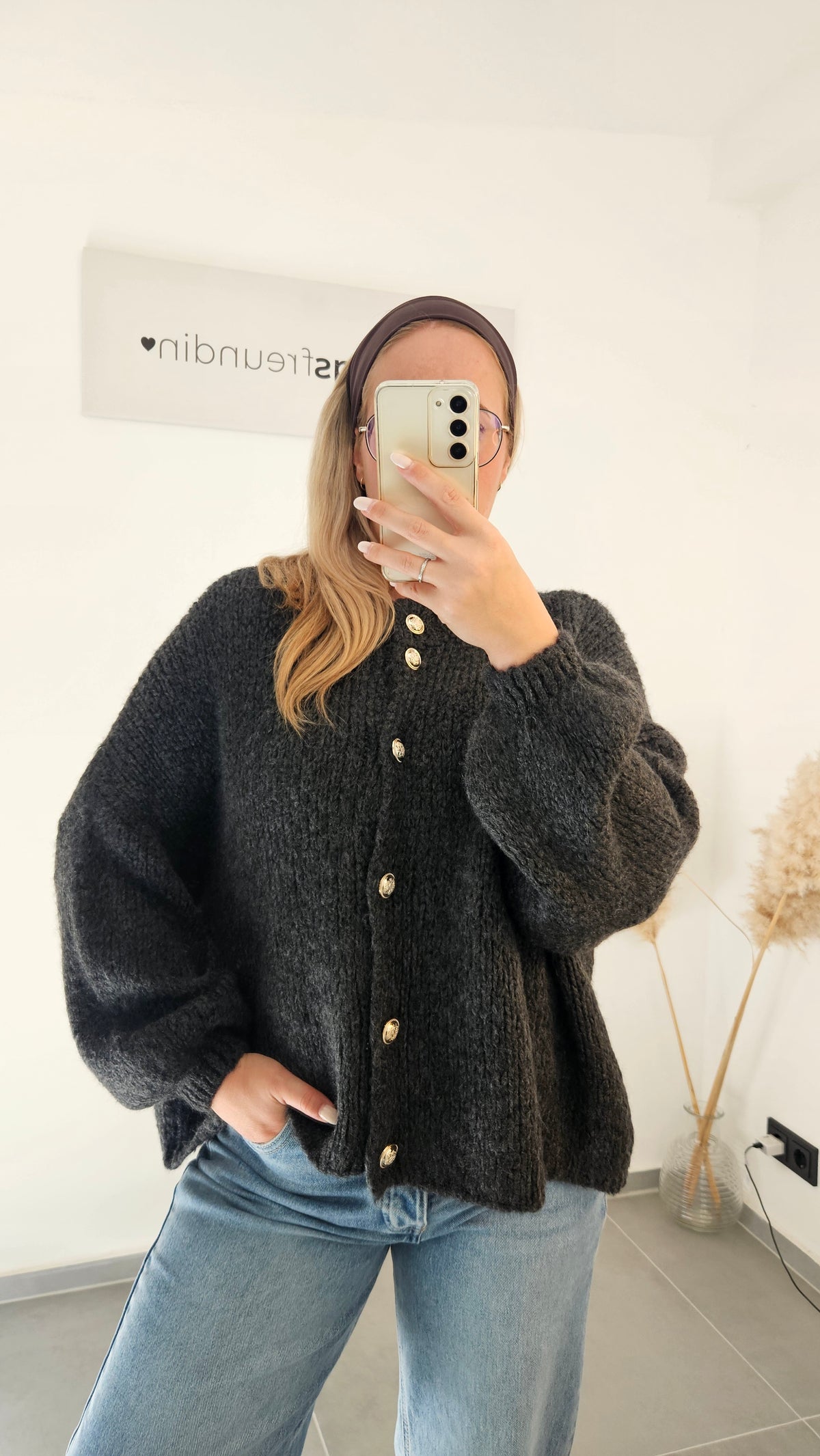 Strickjacke Jolie dunkelgrau