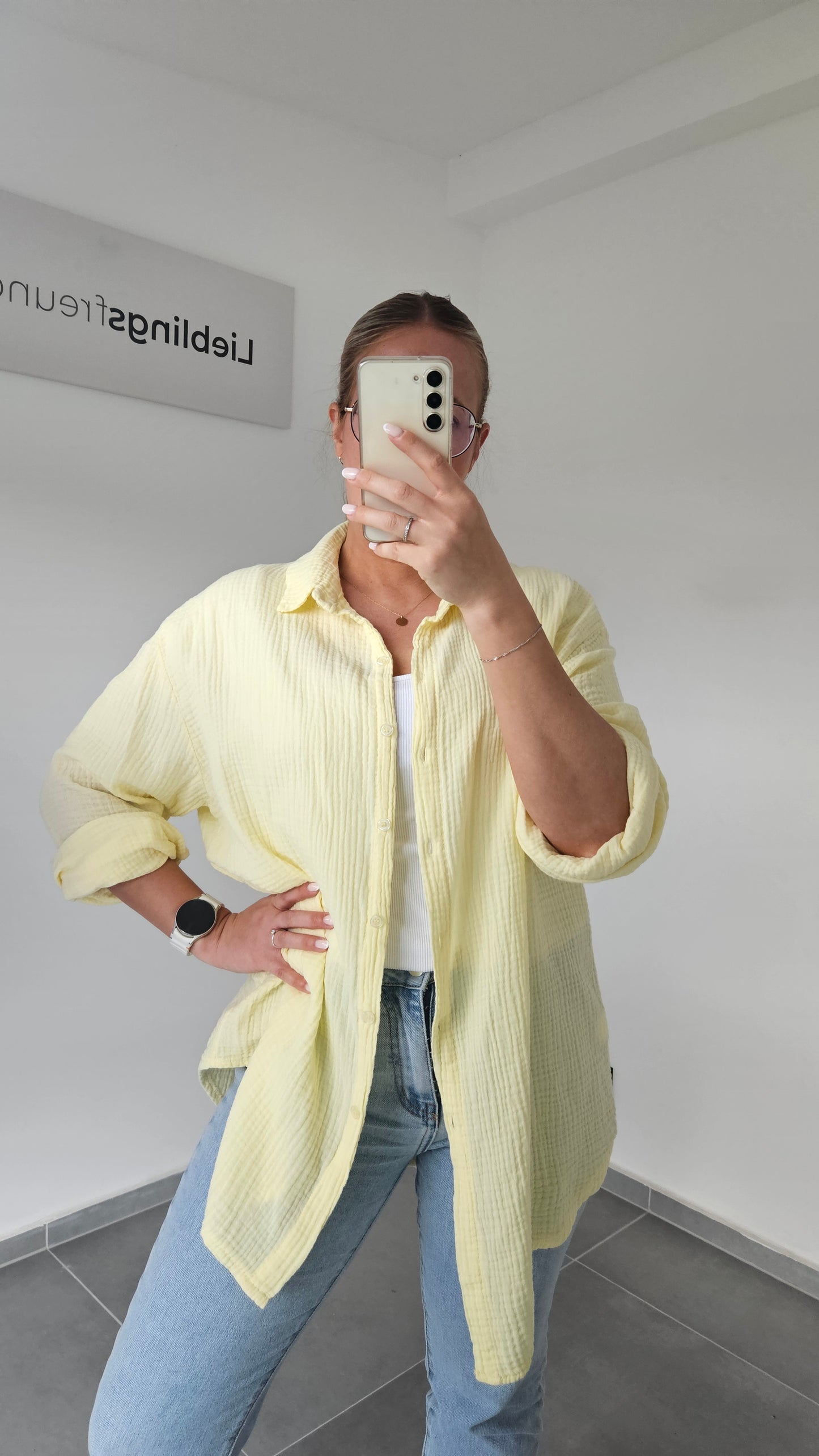 Musselinbluse Mara - gelb