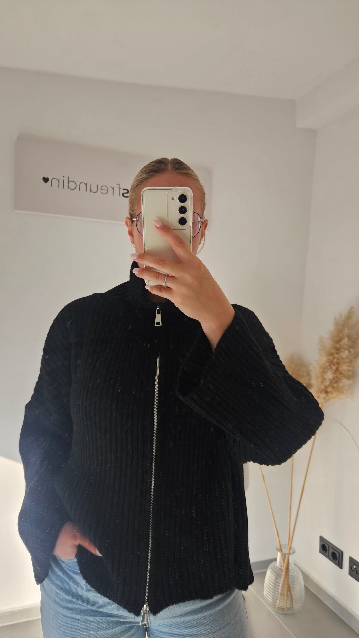 Zip - Strickjacke schwarz