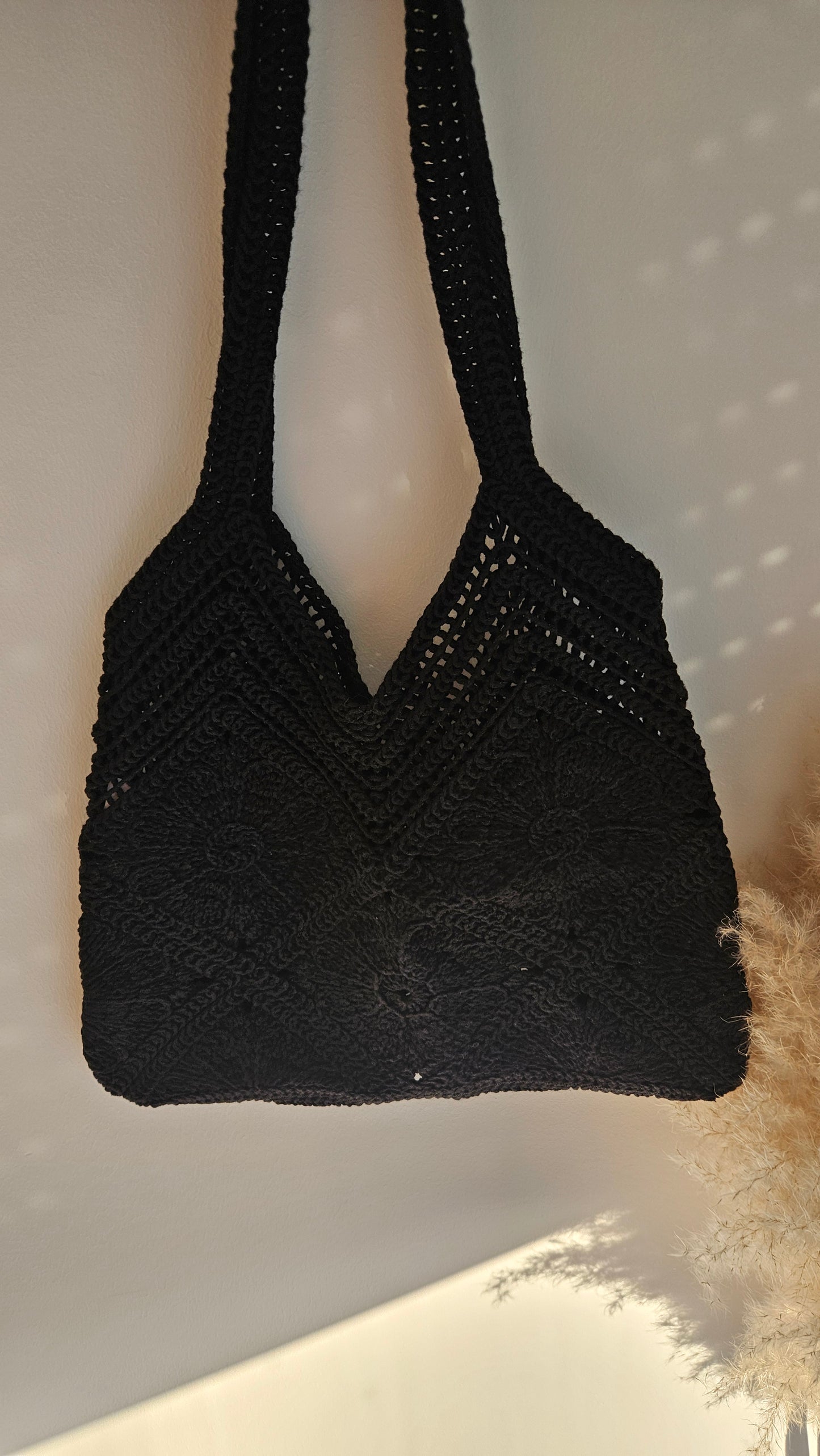 Häkeltasche Boho schwarz