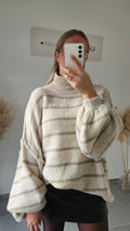 Streifenpullover Merle Creme