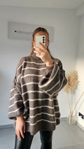 Streifenpullover Merle braun/creme