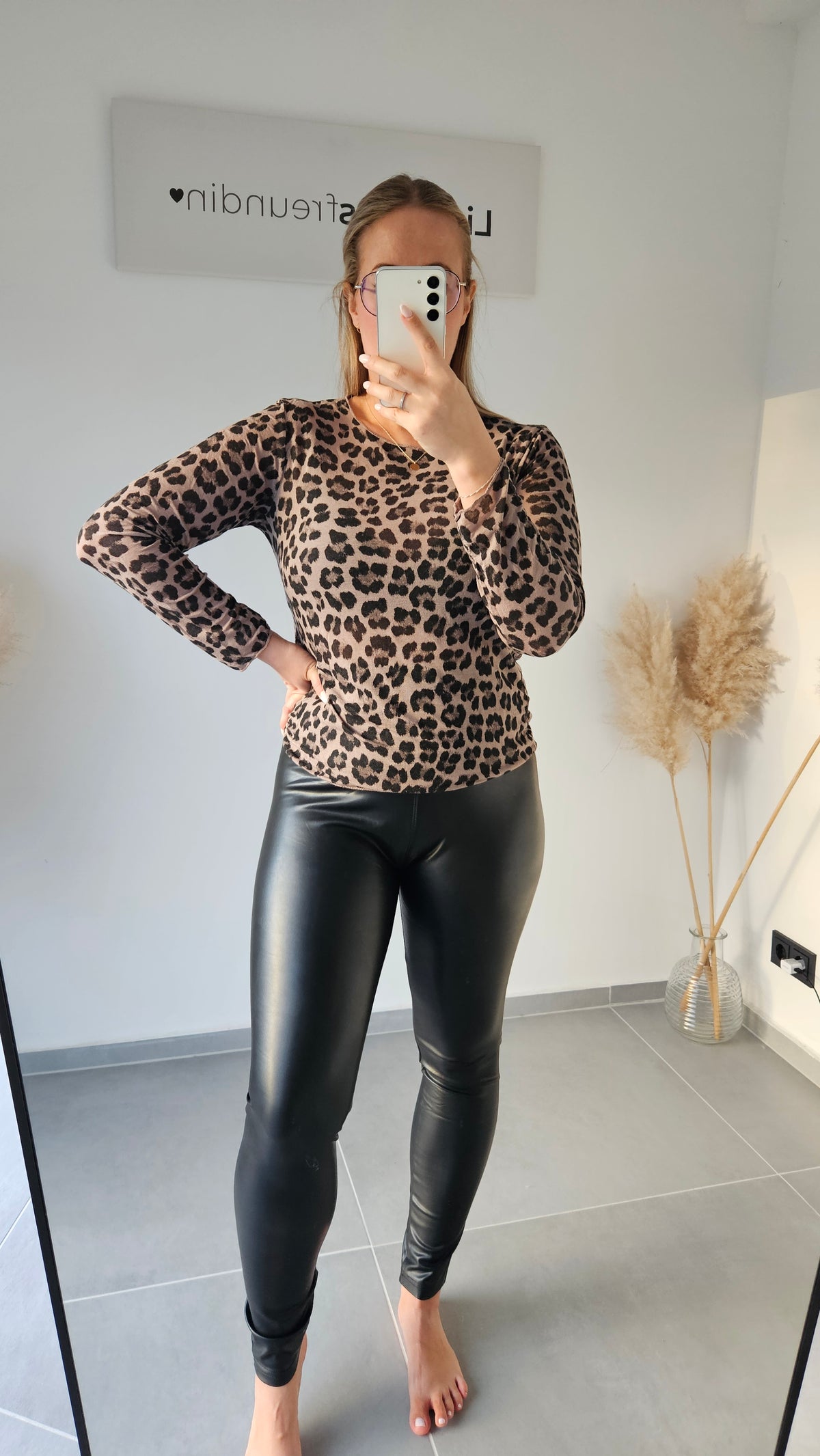 Kunstleder-Leggings Schwarz