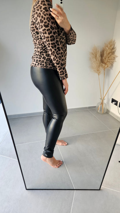 Kunstleder-Leggings Schwarz