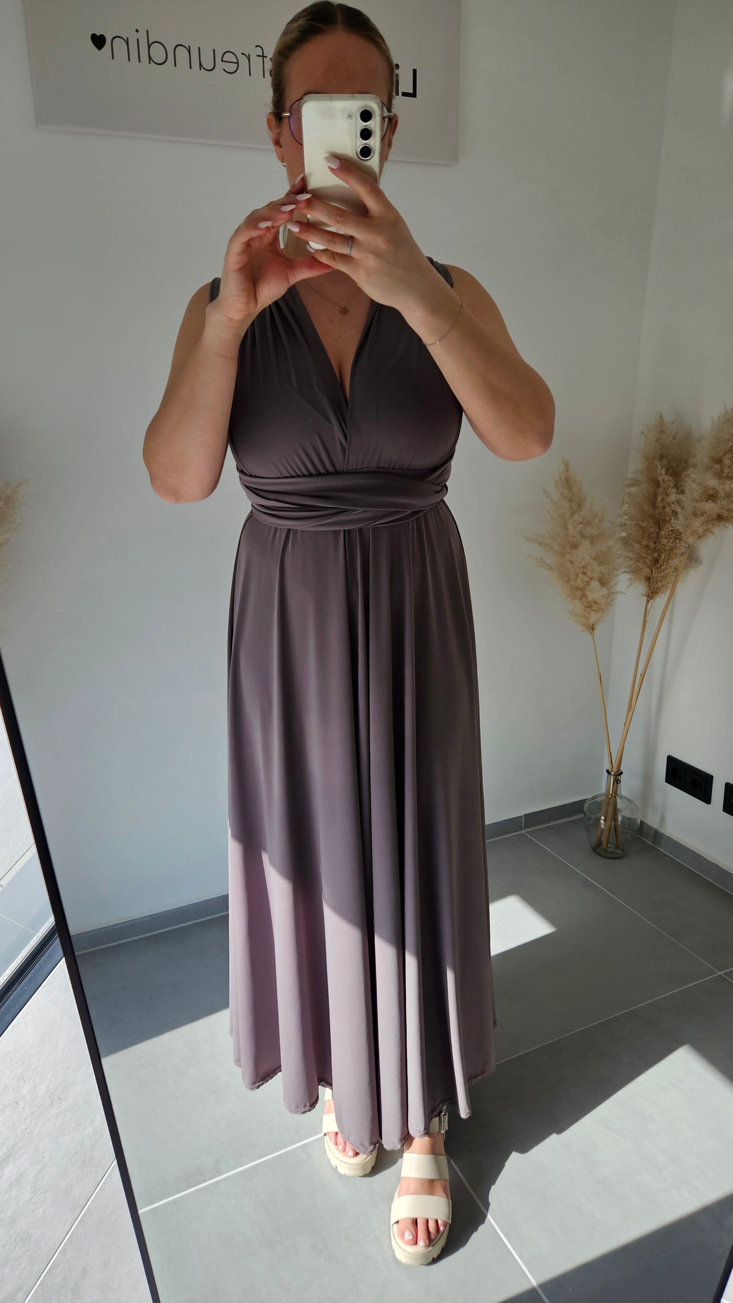 Wickelkleid Elina - taupe