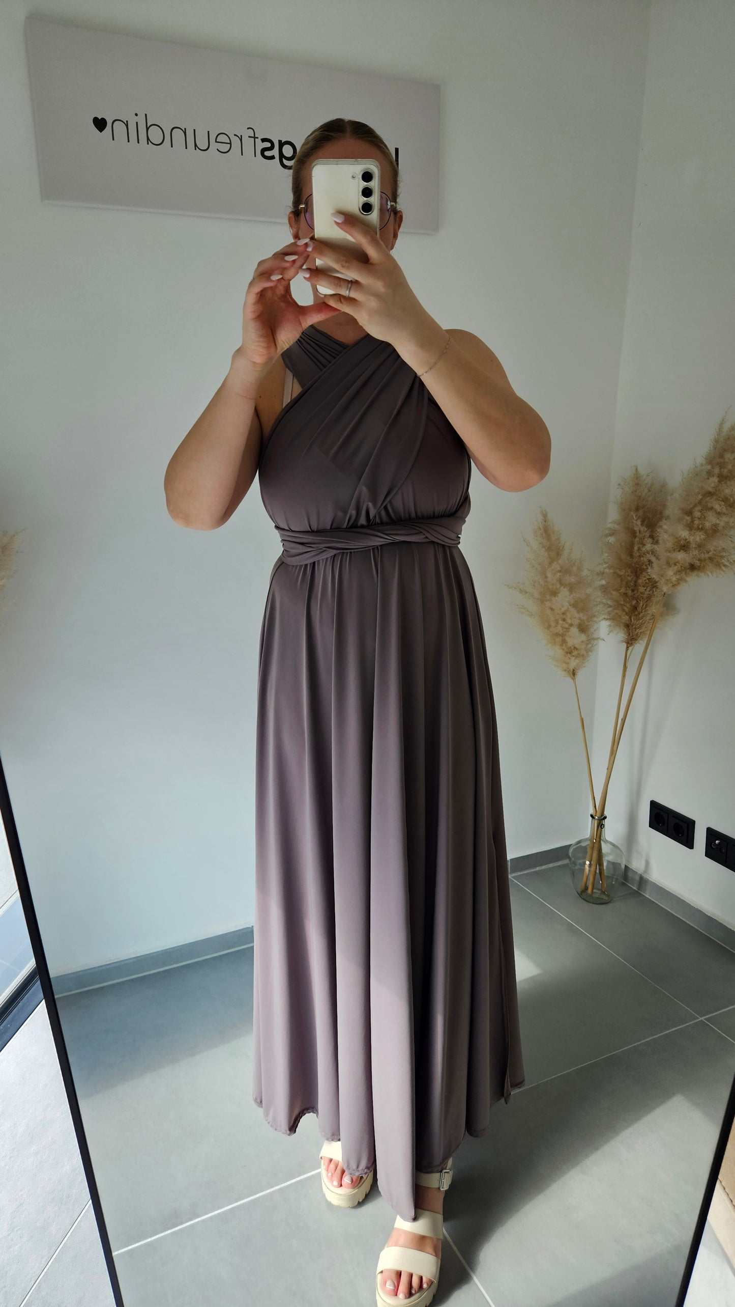 Wickelkleid Elina - taupe