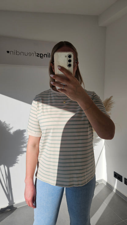 T-Shirt Samira hellgrün gestreift