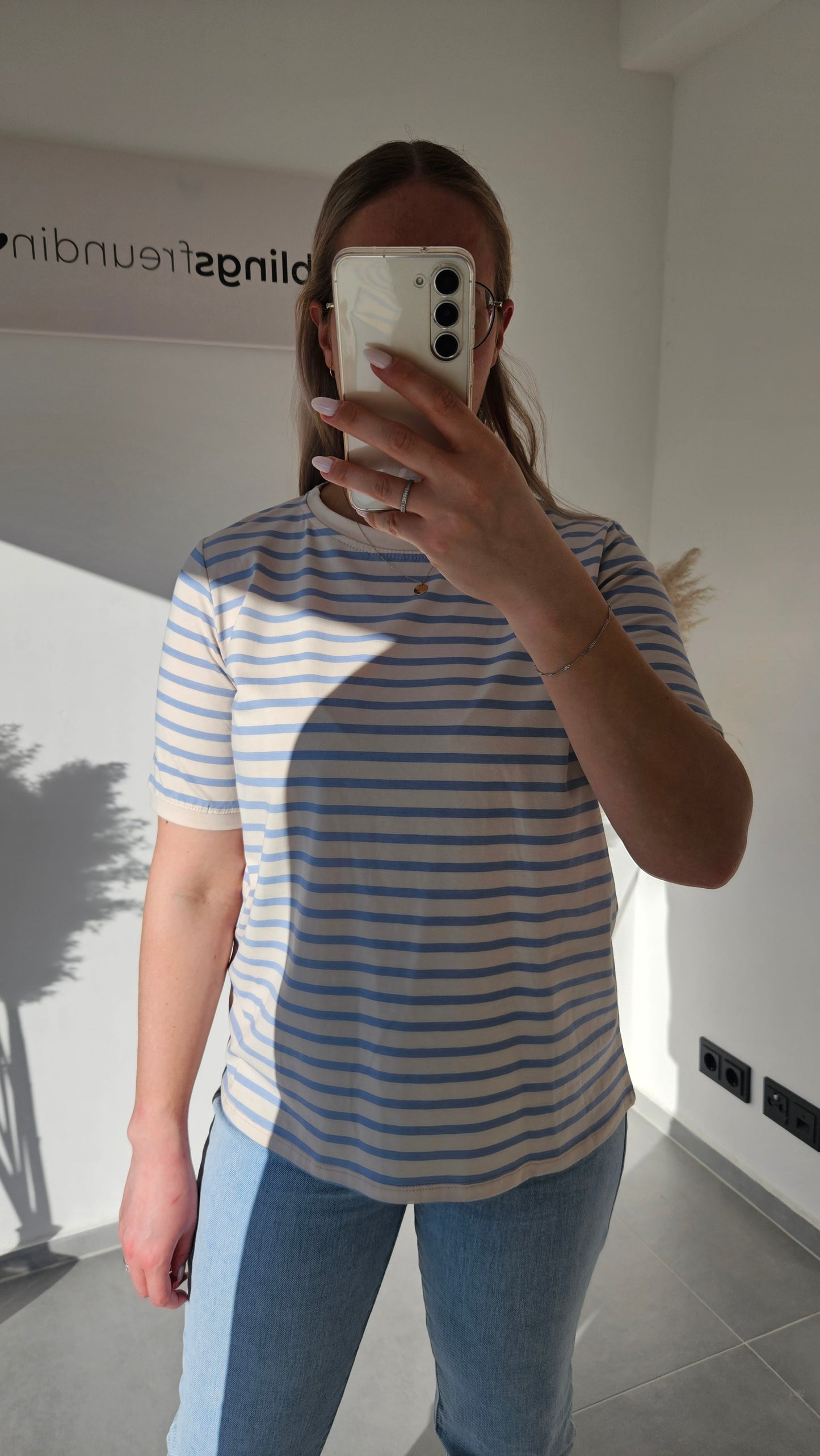 T-Shirt Samira - blau gestreift