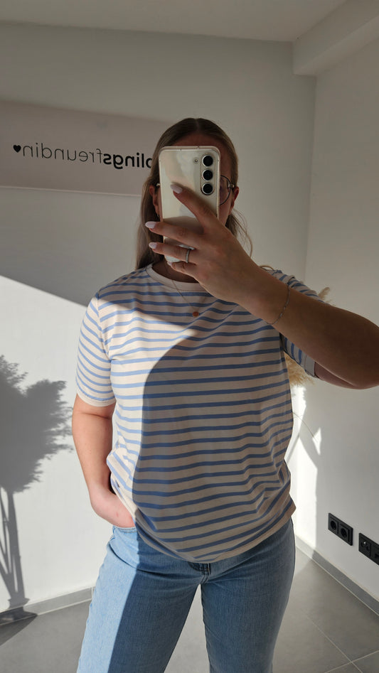 T-Shirt Samira - blau gestreift