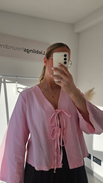 Leinenbluse Amelie rosa