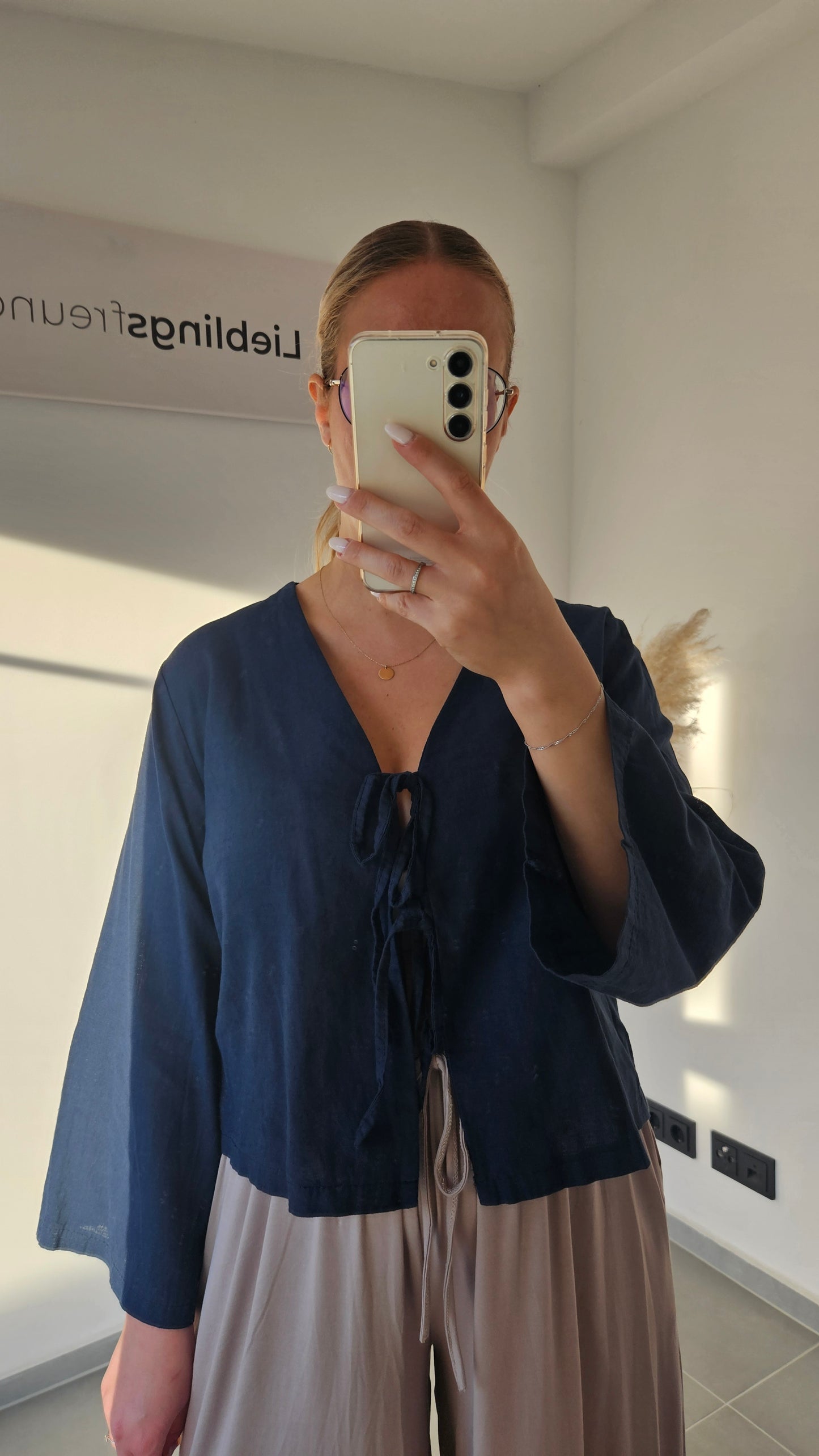 Leinenbluse Amelie blau