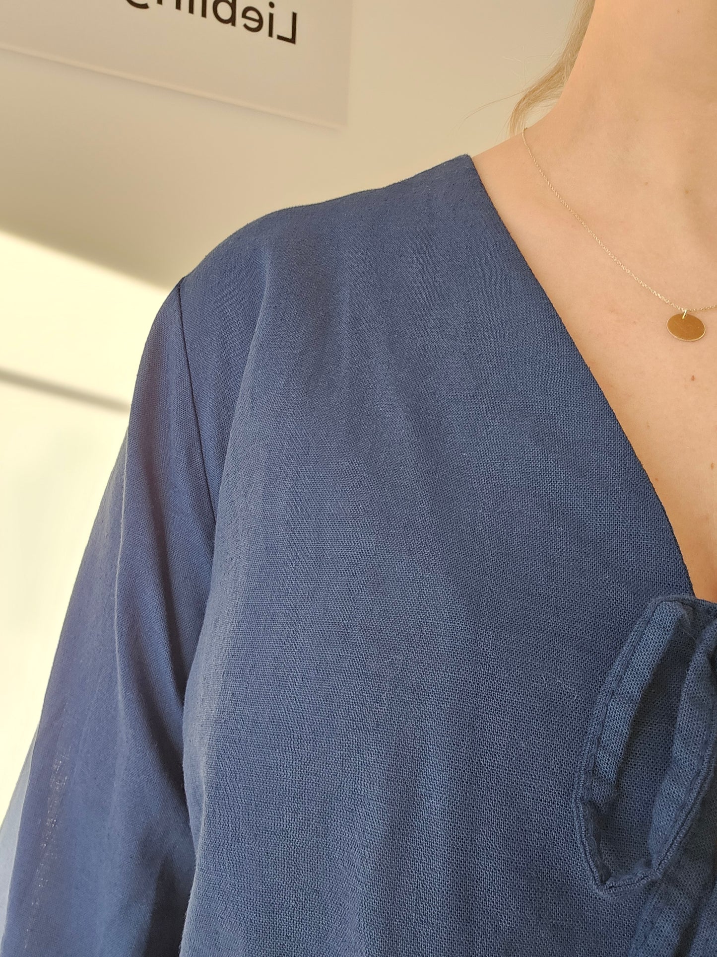 Leinenbluse Amelie blau