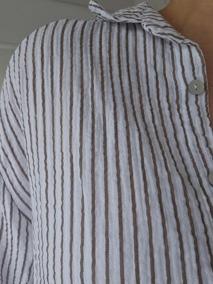 Musselinbluse Mara weiß gestreift
