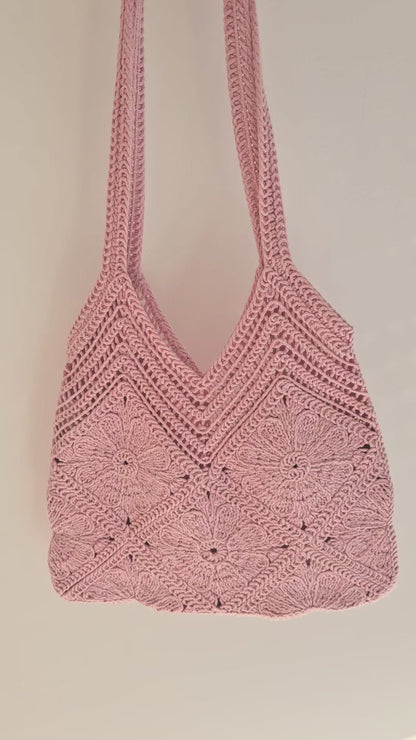 Häkeltasche Boho Rosa