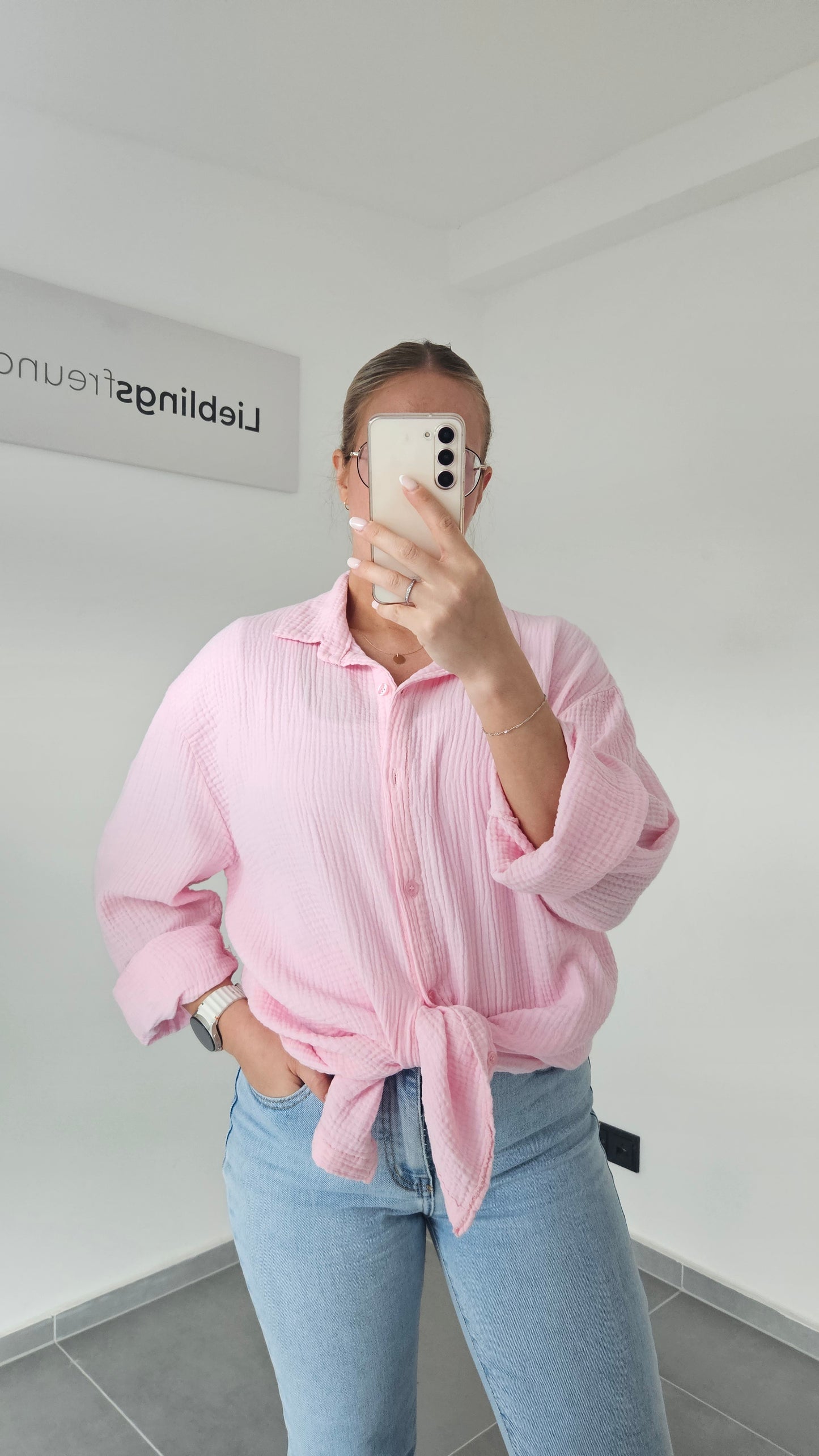 Musselinbluse Mara rosa