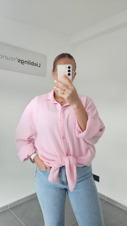 Musselinbluse Mara rosa