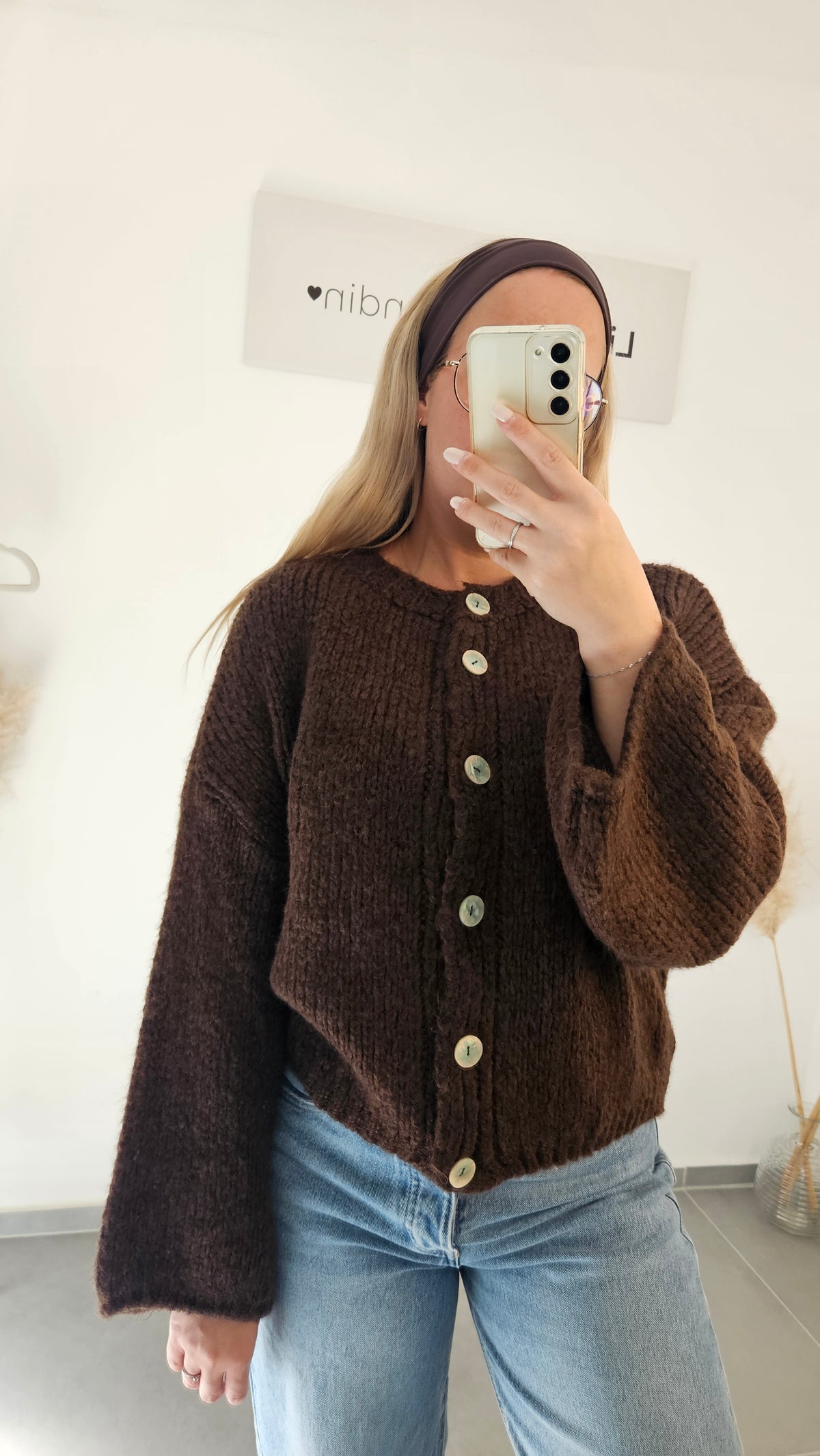 Strickjacke Frieda Schoko