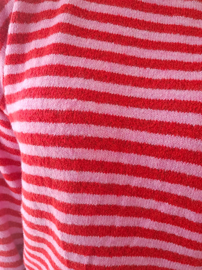 Streifenpullover Leni rosa-rot