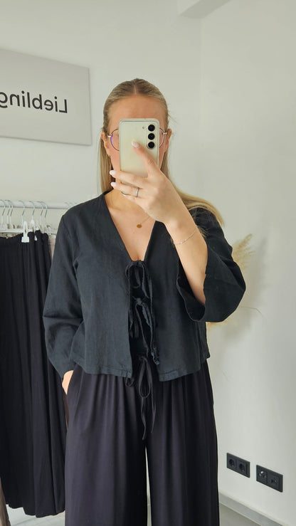 Leinenbluse Amelie schwarz