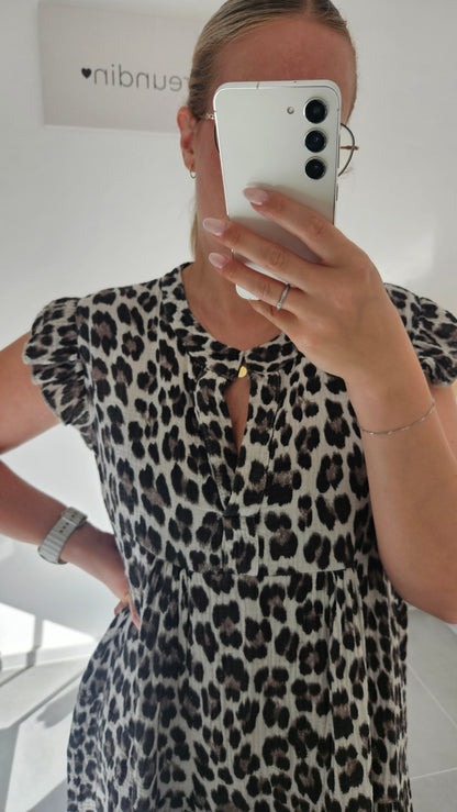 Musselin Leo Midi-Kleid