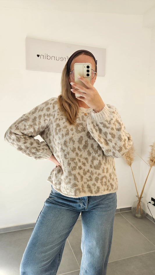 Pullover leo beige
