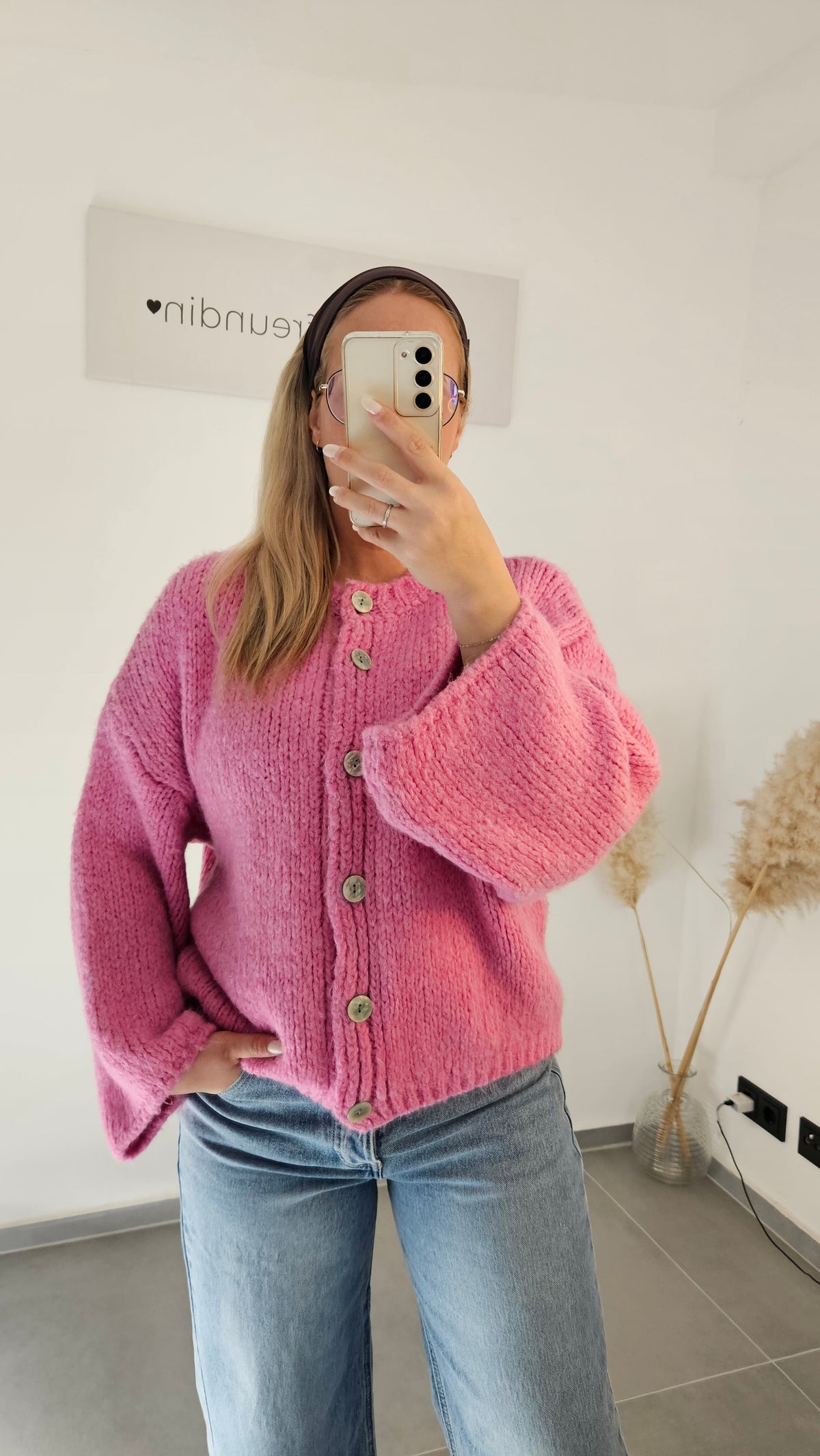 Strickjacke Frieda Pink