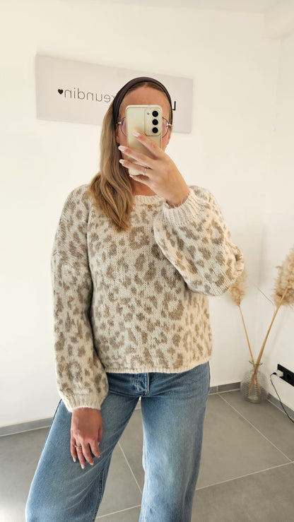 Pullover leo beige