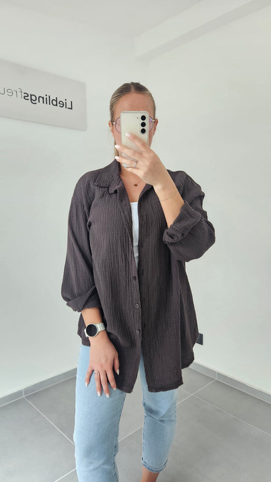 Musselinbluse Mara braun