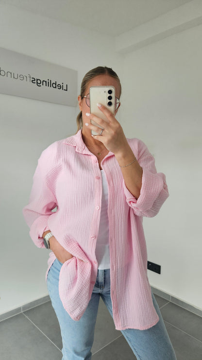 Musselinbluse Mara rosa
