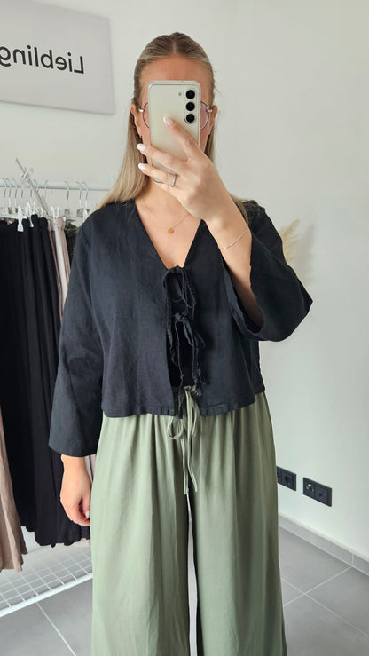 Leinenbluse Amelie schwarz