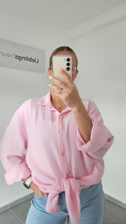 Musselinbluse Mara rosa