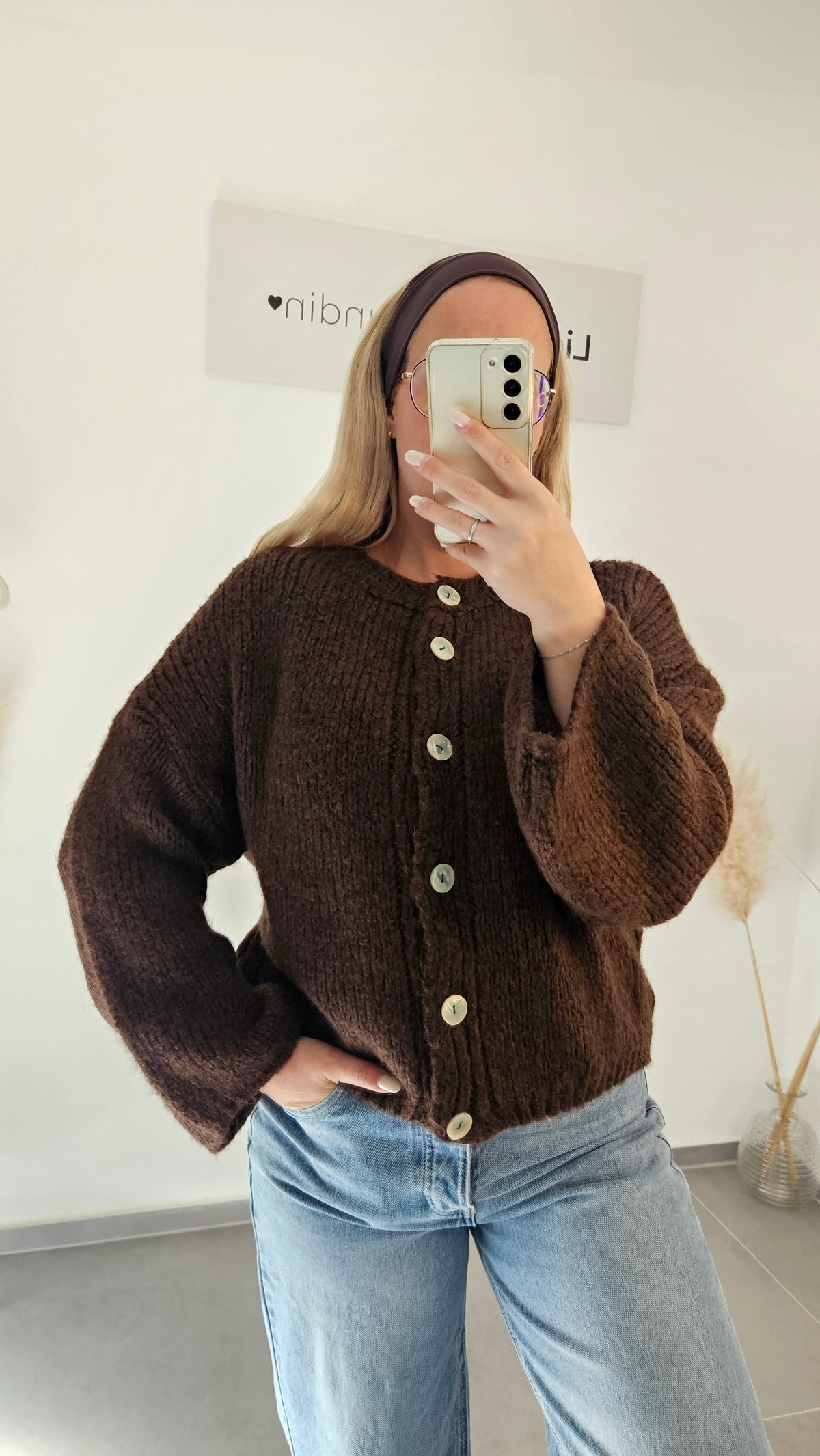Strickjacke Frieda Schoko