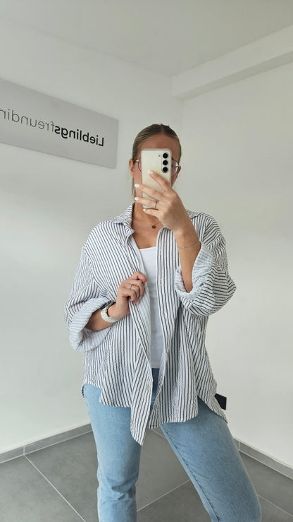 Musselinbluse Mara weiß gestreift