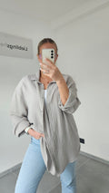 Musselinbluse Mara - taupe