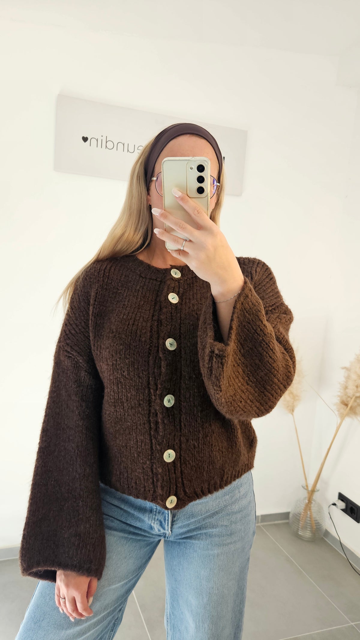 Strickjacke Frieda Schoko