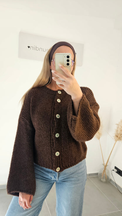 Strickjacke Frieda Schoko