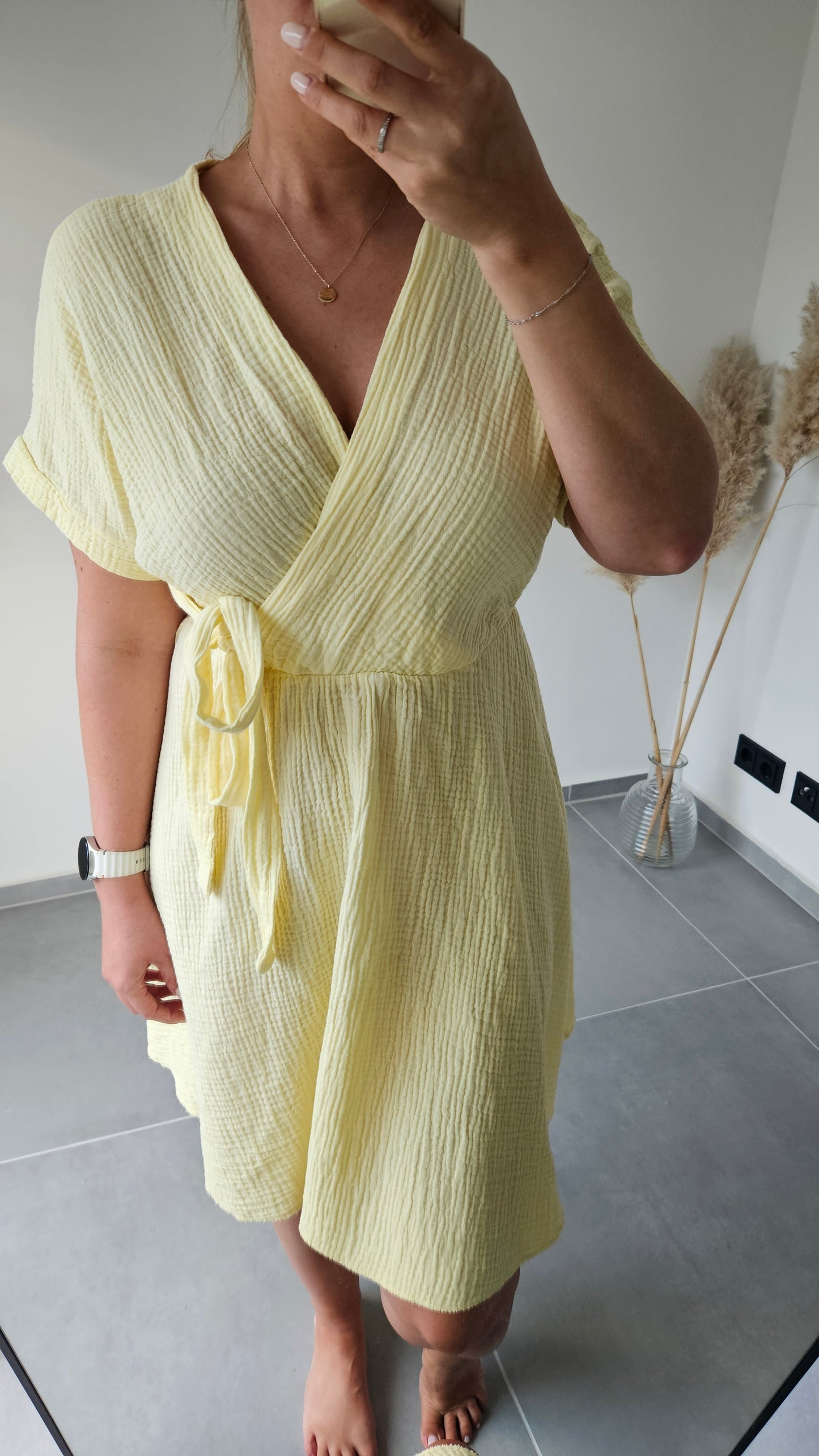 Musselinkleid Greta butteryellow