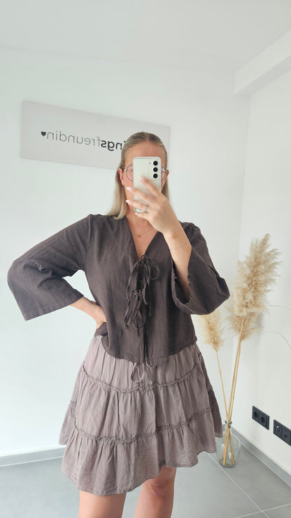 Leinenbluse Amelie braun