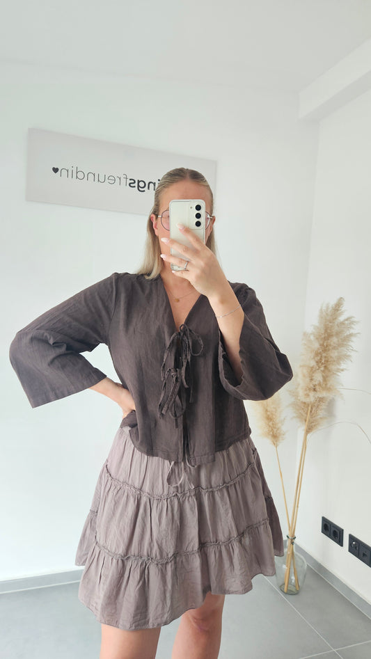 Leinenbluse Amelie braun
