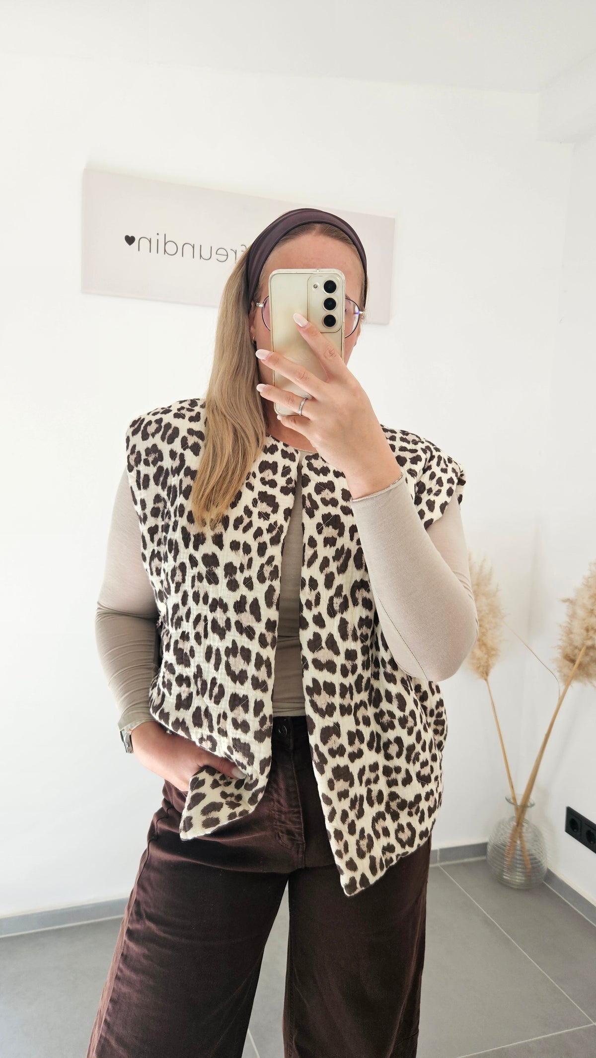 Weste leo beige