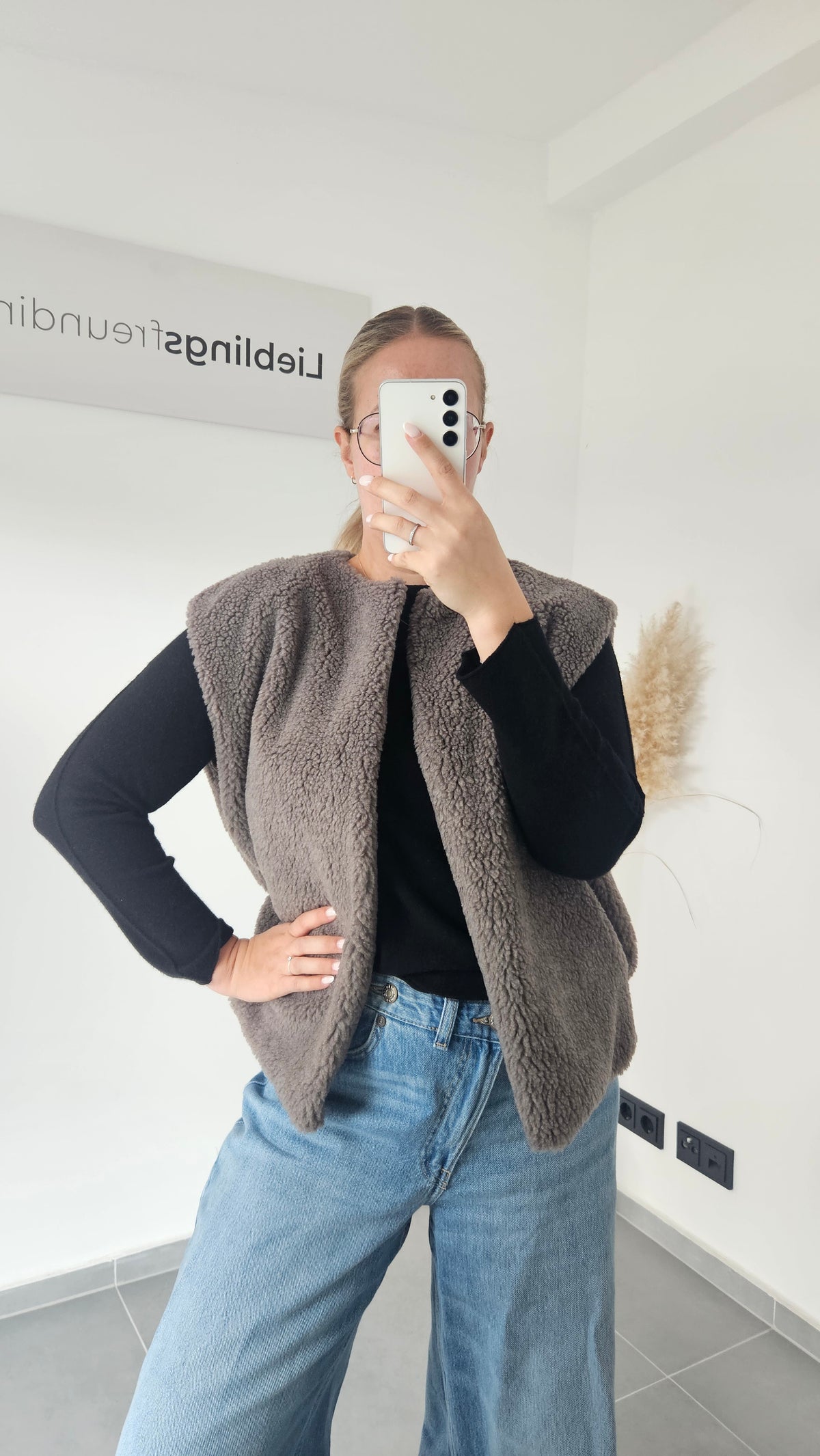Teddy Weste Taupe