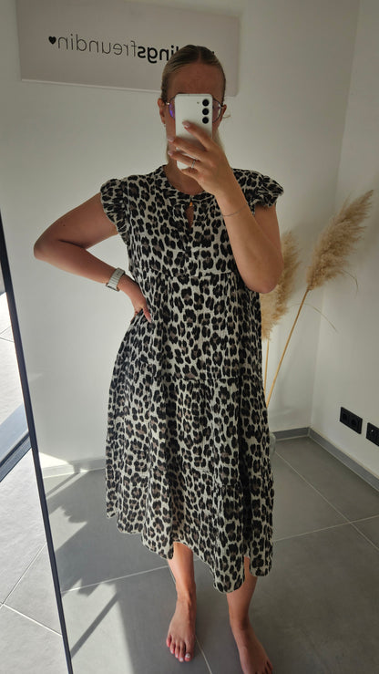 Musselin Leo Midi-Kleid
