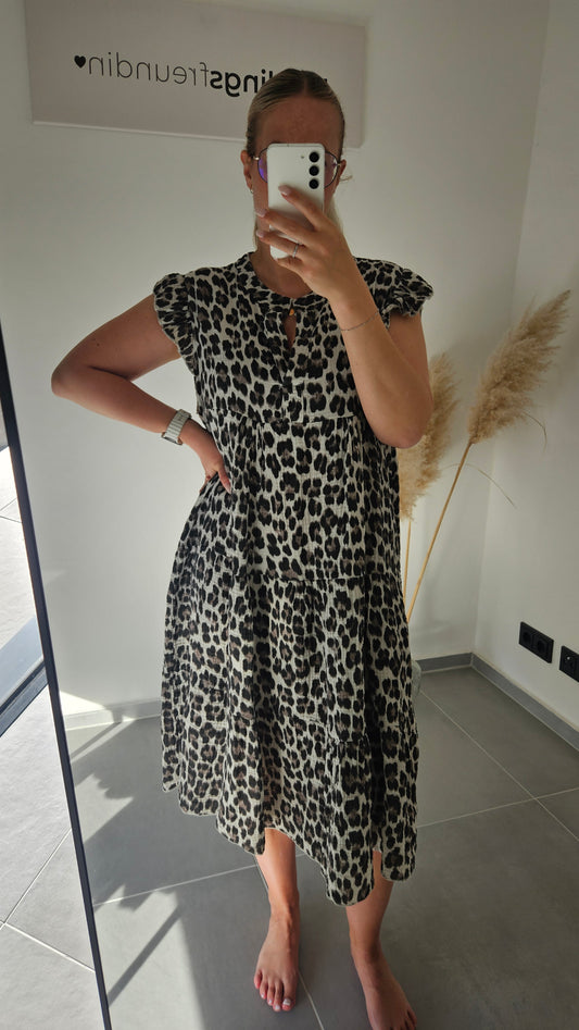 Musselin Leo Midi-Kleid