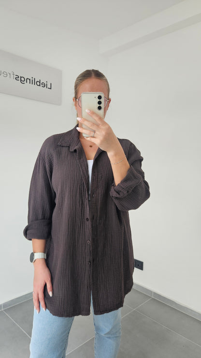 Musselinbluse Mara braun