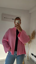 Zip - Strickjacke rosa