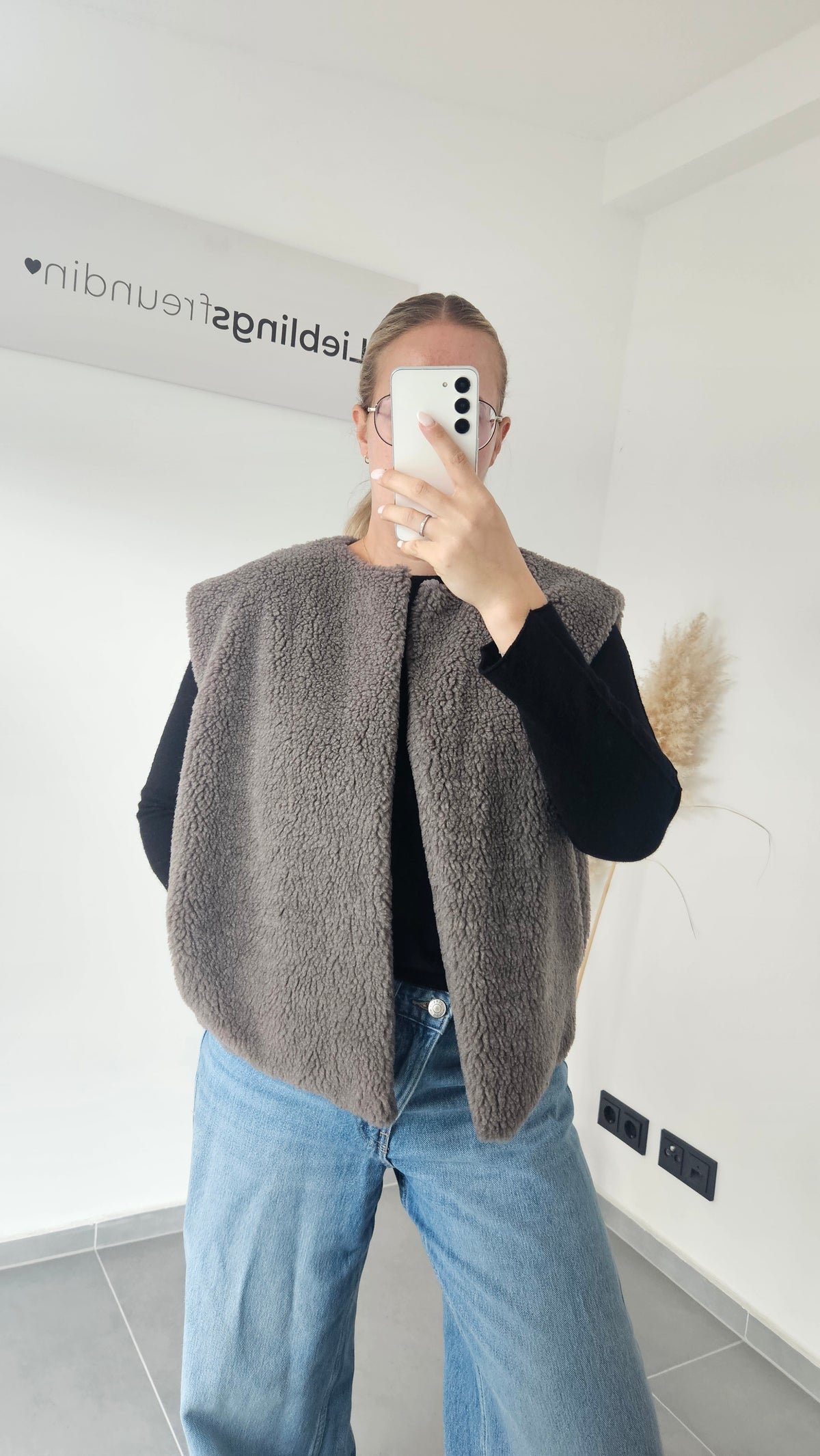 Teddy Weste Taupe