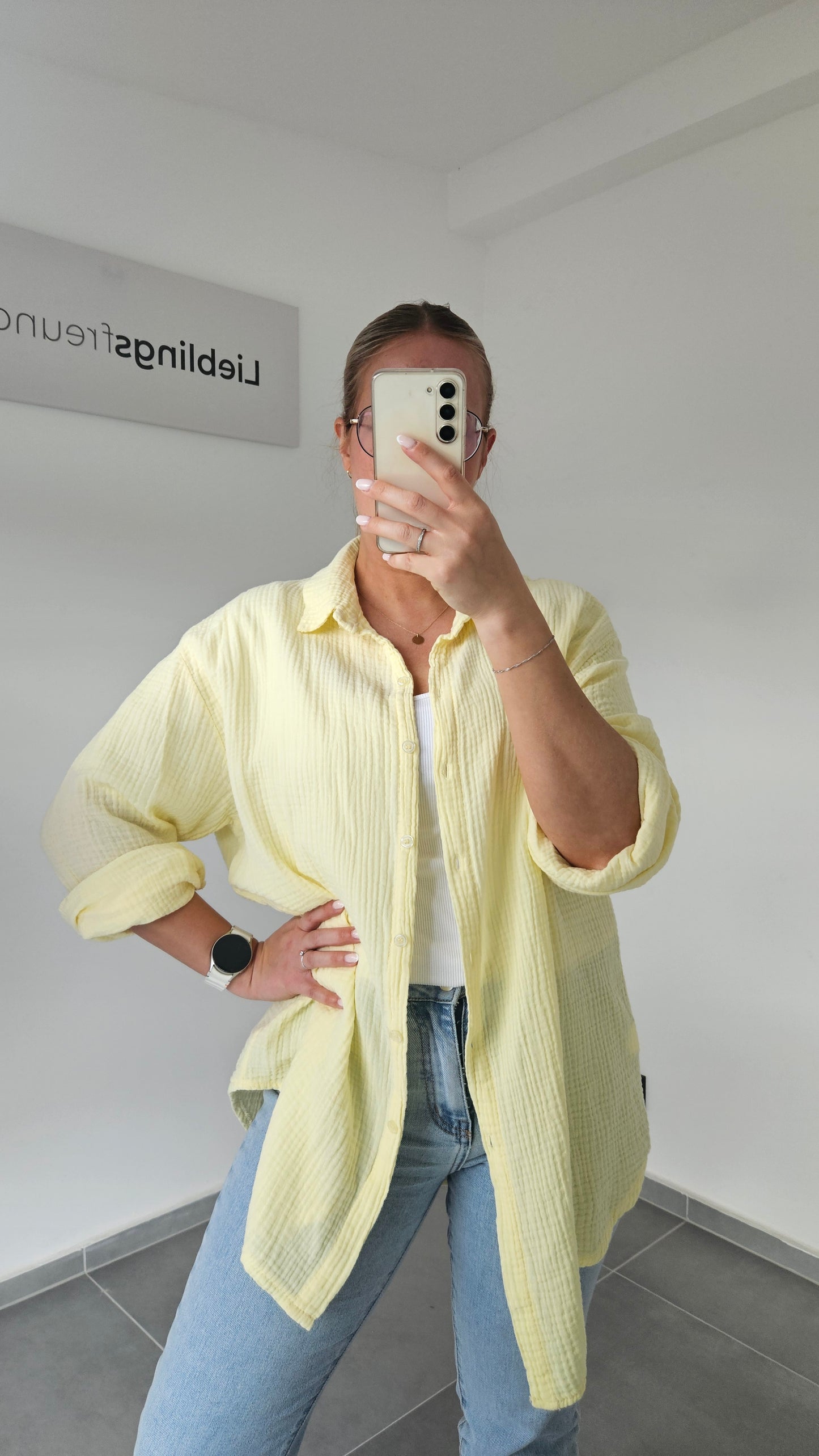 Musselinbluse Mara - gelb