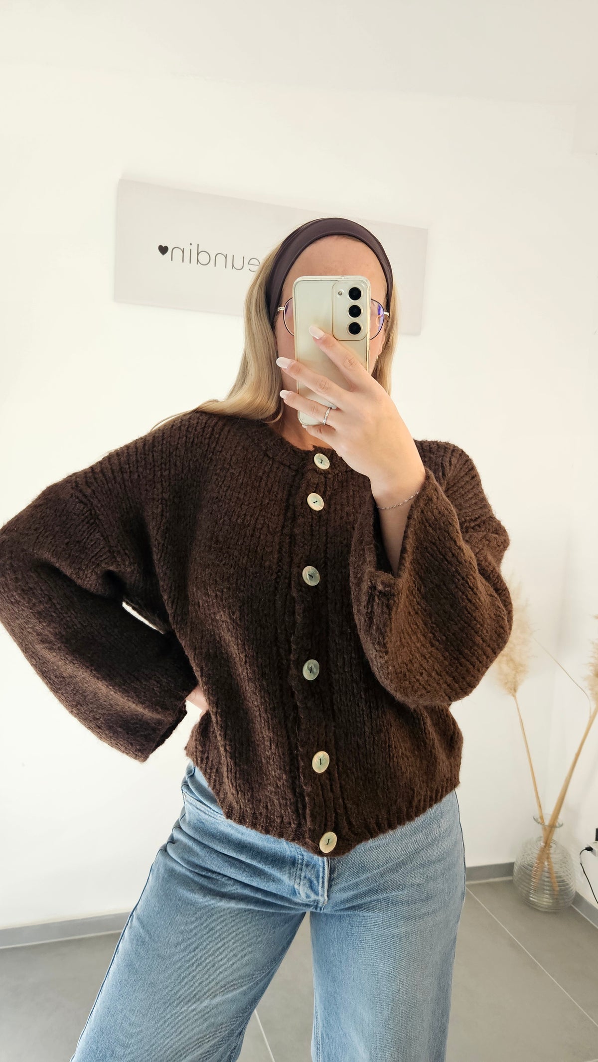 Strickjacke Frieda Schoko