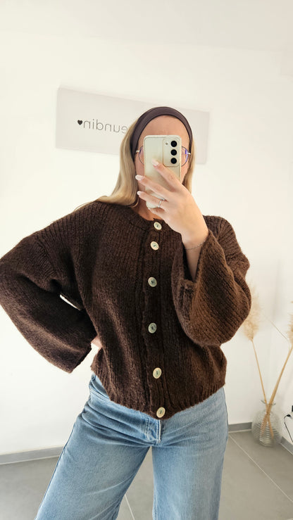 Strickjacke Frieda Schoko